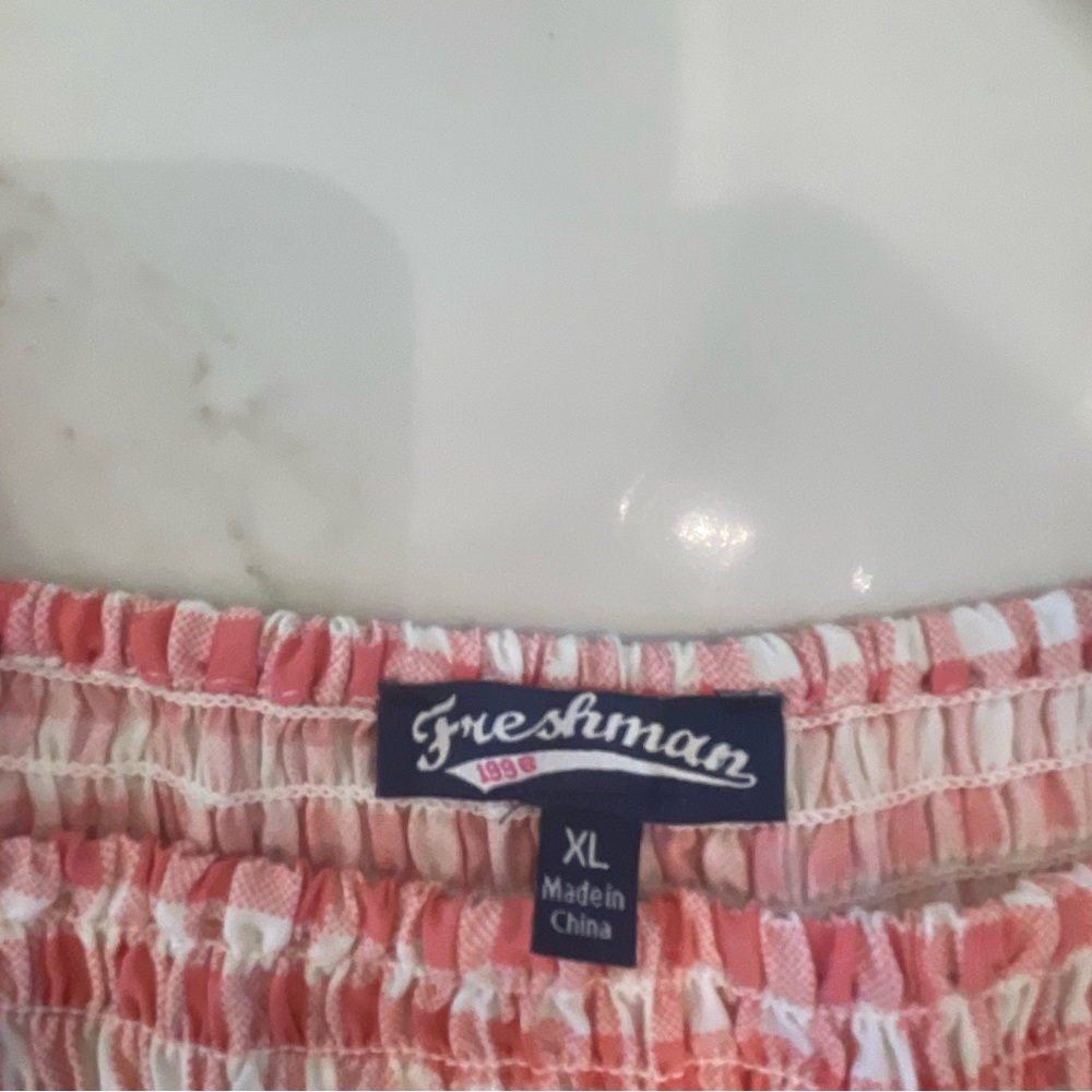 Women’s Light Red & White Gingham Top - Picture 5 of 12